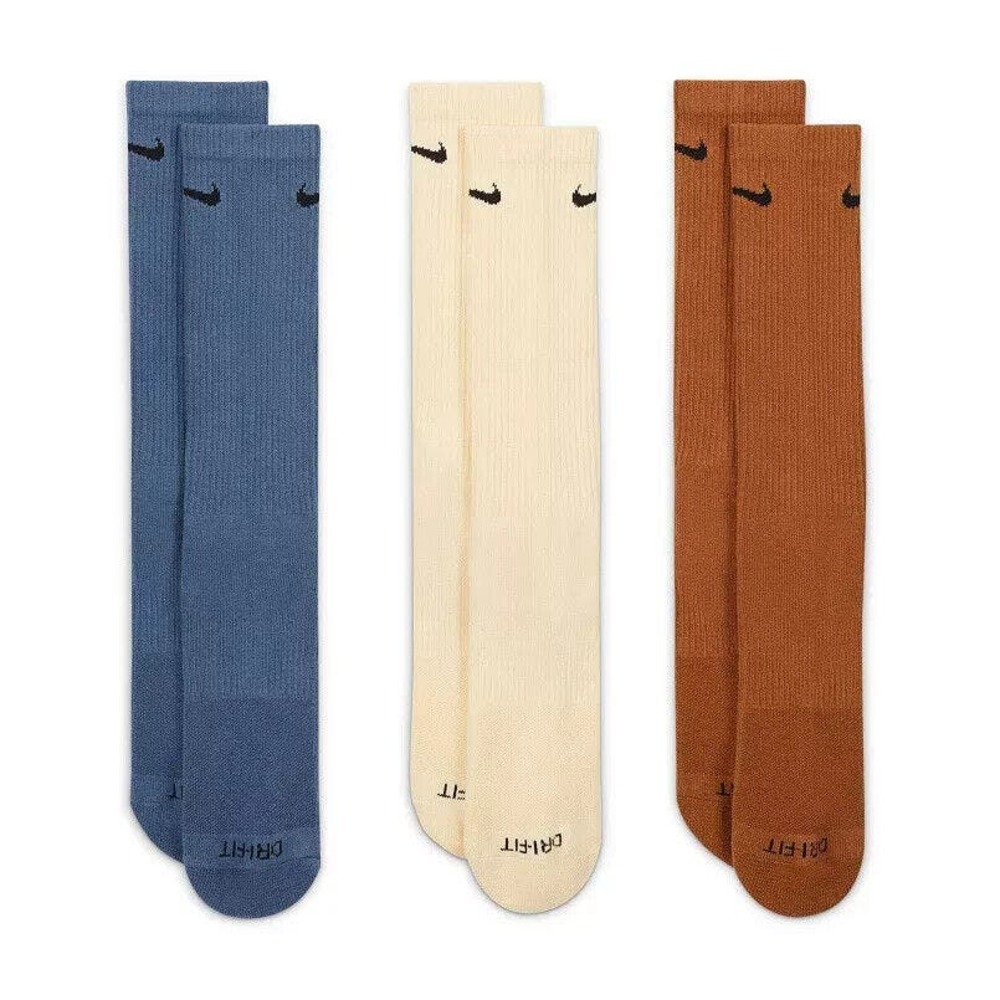 Men's Nike 3-pack Dri-FIT Everyday Plus Cushioned Training Crew Socks 8-12 Large